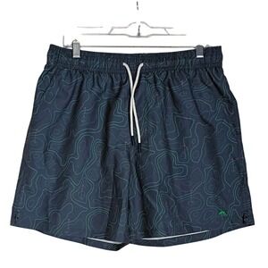Onward Reserve Swim Trunks Mens Medium Blue All Over Print‎ Golf Lined Beach